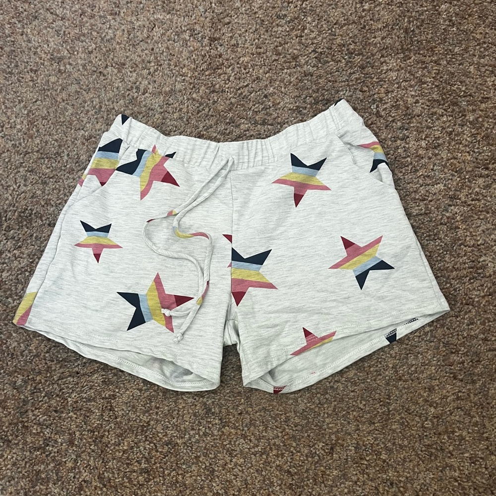 NWT - eesome USA - Heather Gray with stars comfy shorts - Womans Small